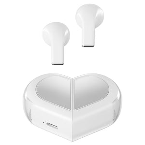 Pink Heart Wireless Earphones | Cute Design • HD Sound • Touch Control