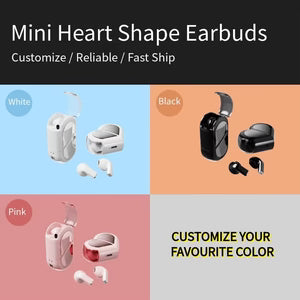 Pink Heart Wireless Earphones | Cute Design • HD Sound • Touch Control